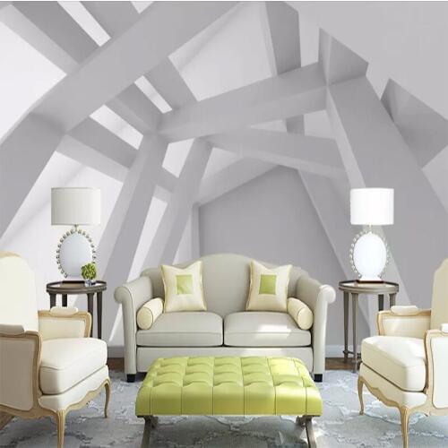 Custom Wall Cloth 3D Abstract Geometric Personality Building Photo Mural Wallpaper Living Room TV Background Wall Wall Painting