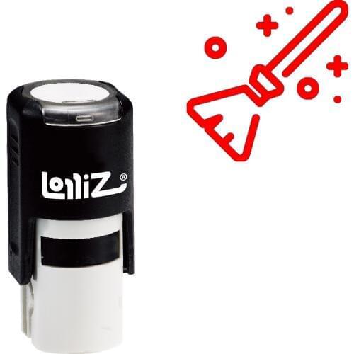 LolliZ Broom Self-Inking Rubber Stamp - Modern Symbol Series