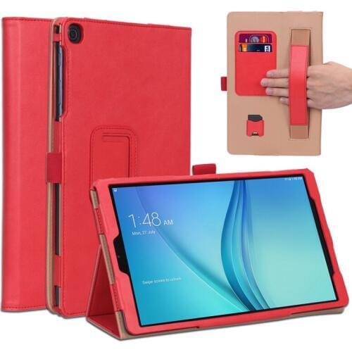 Luxury Case for Samsung Galaxy Tab A 10.1 2019 SM-T510 SM-T515 T510 T515 Tablet Cover Stand Card Slots Hand Strap