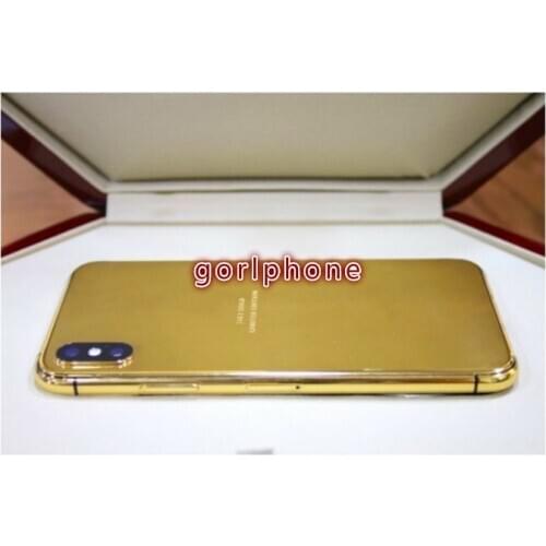 1 Piece Good Quality Luxury Middle Frame Chassis for phone X XS Battery Door Housing 24K Mirror Gold Back Cover with Buttons