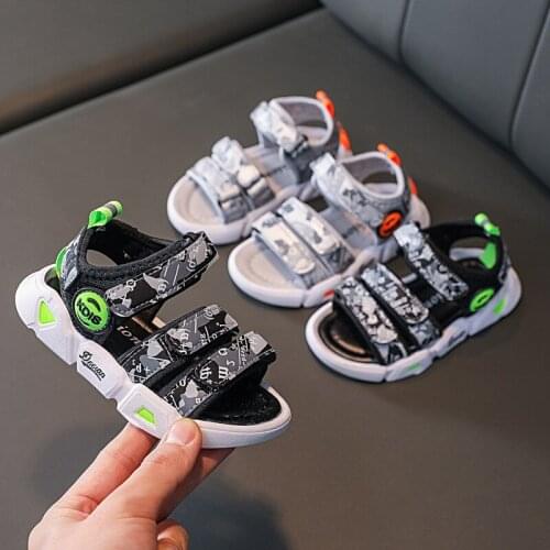 Boys Sandals New Summer Children Camouflage Korean Boys Soft Bottom Children Beach Shoes Baby Girl Shoes