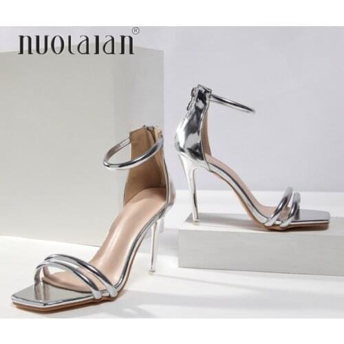 Summer Women Sandals Super High 10CM Thin Heels Ankle Strap Sandals Shoes Woman Ladies Open Toe High Heels Dress Party Shoes