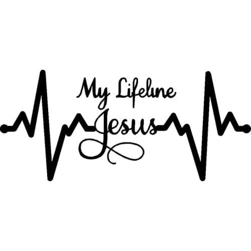 Heartbeat My Liveline Jesus Quote Word Car Sticker Decal Waterproof Window Glass L225