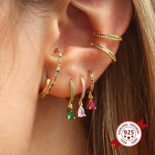 925 Sterling Silver Clear CZ Waterdrop Hoop Earrings for Women Wedding Engagement Statement Luxury Jewelry Bijoux Brincos