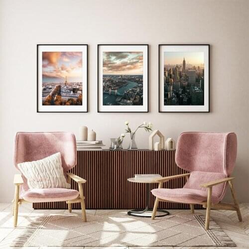 Modern World Iconic City Poster London New York Paris Nordic Wall Art Canvas Painting Wall Pictures For Living Room Home Decor