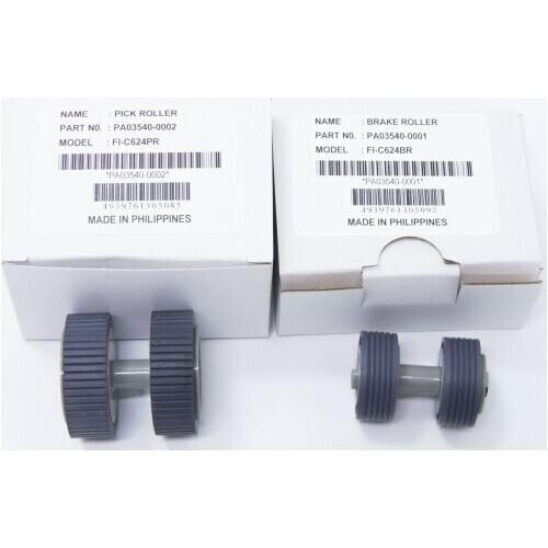 1SetX Scanner Brake Roller and Pick Roller PA03540-0001 PA03540-0002 for Fujitsu Fi-6130 6130Z 6230 6140 6240 6125 6225 IX500