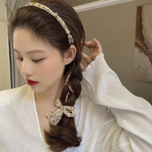 Ruoshui Woman Floral Ribbon Hairband Women Hairstyle Ladies Bezel Headband Femme Hair Accessories Headwear Ornaments Head Hoop