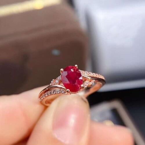 Natural New Burning Ruby Ring Real 925 Sterling Silver Fine Fashion Superflash Wedding Jewelry for Women 2020New MeibaPJFS