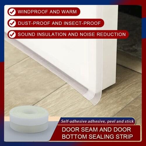 Under Door Draft Guard Stopper Soundproof Sealing Strip Translucent Reduce Noise Dust Weather Door Bottom Sealing Durable Tapes
