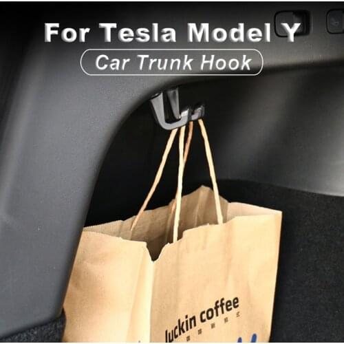 1PC Car Trunk Hook Accessories Cargo Rear Trunk Bag Hook Holder Hanger For Telsa Model Y Car Products Interior Parts Accessories