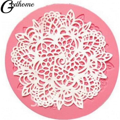1Pcs Round Crown Shape Cake Silicone Mat Sugarcraft Fondant Cake Decorating Tools Kitchen Baking Silicone Lace Molds