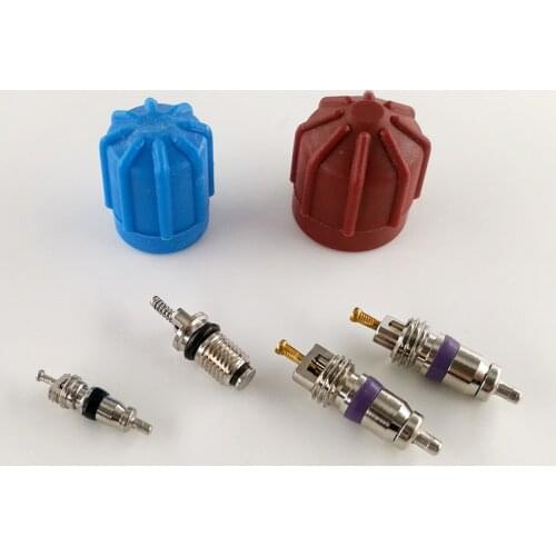 10 sets of 6 pcs Auto Car Air Conditioning Parts A/C System Service Kit Caps & Valve Cores Rapid Seal Kit for Audi BMW Mercedes