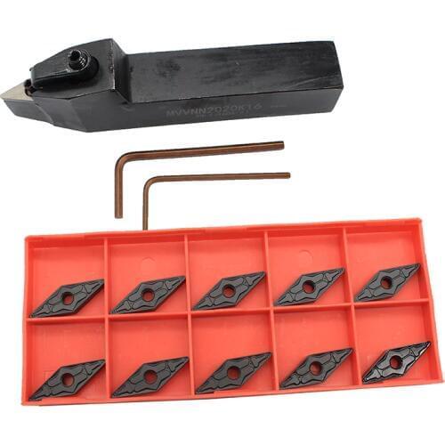 VNMG160408-TM PC4125 10PCS+1PCS MVVNN2020K16 carbide insert for CNC Lathe Turnning cutter holder turning tools holder