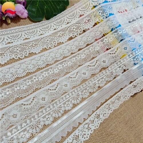 2.3-3.5CM S1710 High-quality White Elastic Lace Ribbon Underwear Lace Trim Used For Sewing Decorative African Lace Fabric