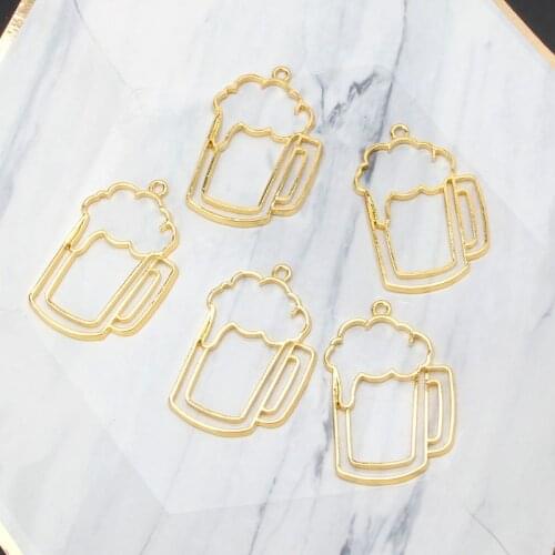 5Pcs Beer Tumbler Resin Blank Frame Pendant Open Bezel Setting Jewelry Making resin mold Tool