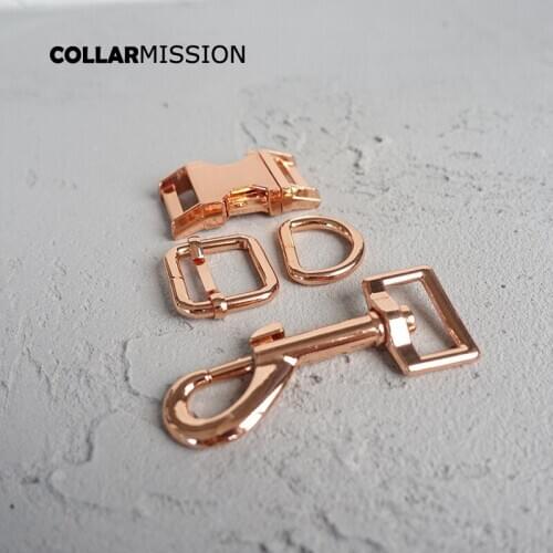 50sets/lot (metal buckle+adjust buckle+D ring+metal dog clasp/set) DIY dog collar 20mm webbing accessory plated buckle 4 colors