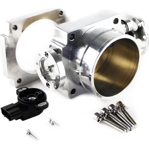 90Mm Reverse Throttle Body with TPS Sensor for Toyota Supra 1JZ Black(Silver)