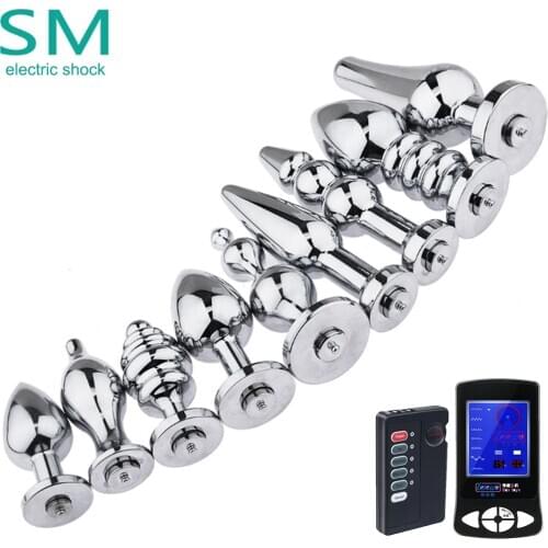 Electric Shock Vaginal Anus Plug Prostate Massage Butt Anal Plug Electro Medical Themed Sex Toys For Men Woman Gay Erotic Games