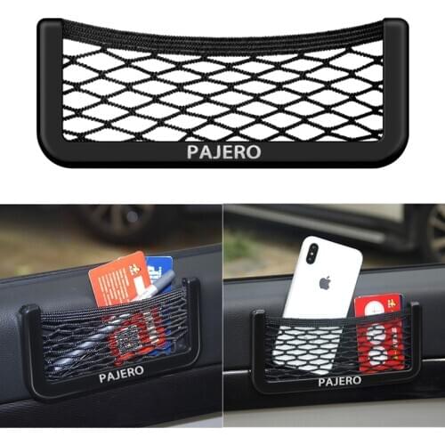 Car Organizer Storage Bag Auto Paste Net Pocket Phone Holder for Mitsubishi PAJERO Car Accessories 20*8CM 8*15CM Universal