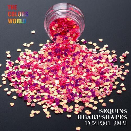TCT-116 Heart Shape 3MM Size Sequins For Nail Art Decoration Body Art FacePaint Nail Gel Manual DIY Decoration Crafts Decoration