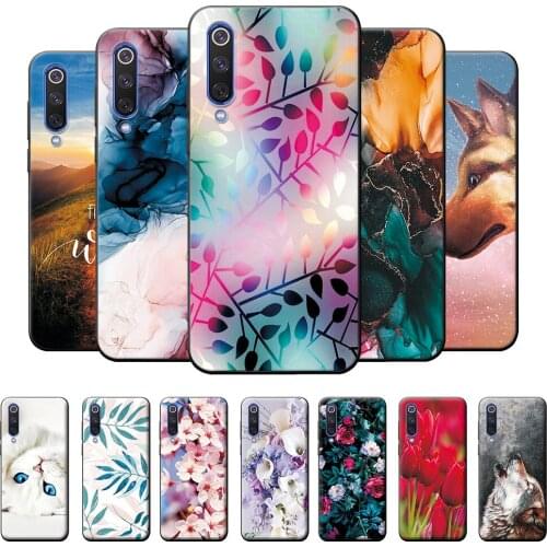 Mi9 Case for Xiaomi Mi 9 Case Cover Flower Silicone TPU Back Covers for Xiaomi Mi9 Xiaomi Mi 9 Case Phone Shell Bumper Etui 6.39