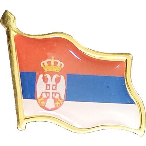 Serbia Flag Pins Electroplated Gold Enamel Brooches Badge Backpack/Hat/Collar,Given To Men/Women So Beautiful