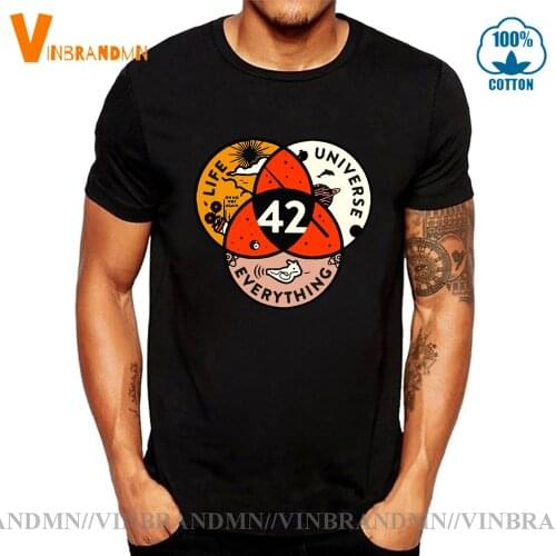 Angel Number Life Universe The answer to everything 42 T shirts men don't panic sci-fi 42 Hitchhiker Guide To The Galaxy T-shirt