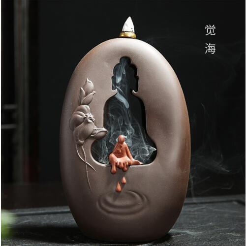 HOT SALE # large # fashion Buddhism ART HOME bless family Safe CHAN DAO Ceramic Buddha artistic conception Ornament censer art
