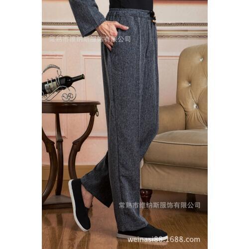 Hot Sale Chinese Mens Kung Fu Trousers Cotton Linen Kung Fu Pant Tai Chi Pants Wu Shu Pants Size M L XL XXL XXXL W42