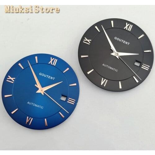 Goutent 33mm black/white/blue sterile watch dial+hands fit Miyota 8205/8215/821A/82 series,Mingzhu DG2813 movement