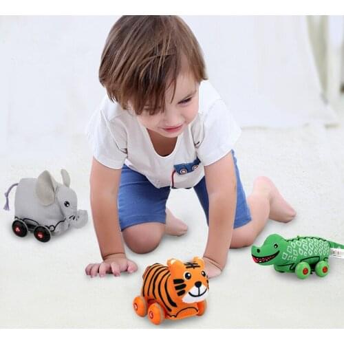 Cartoon Animal Pull Back Car Models Baby Toys Model Mini Diecast Kids Sliding Car Vehicle Pull Back Car Fun Popular Toy
