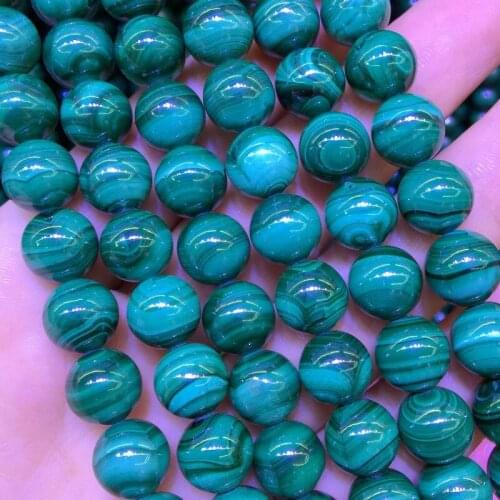 Natural Malachite Stone Beads Round 6 mm 8 mm 10 mm for DIY Jewelry Making 100% Real Stone Good Quality