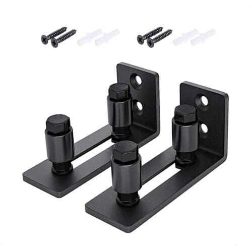 Black New Sliding Barn Door Bottom Adjustable Floor ail Floor Guide Roller Locker Home Hardware Accessories