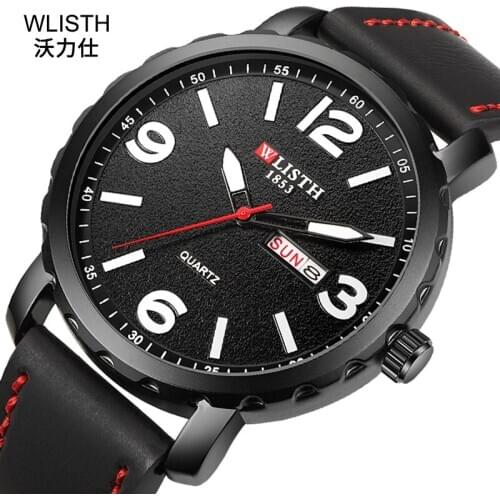 New WLISTH Mens Watch Top Luxury Brand Sport Quartz Watch Men Watches Waterproof Wrist Watch Man Stainless Steel Date Clock Men