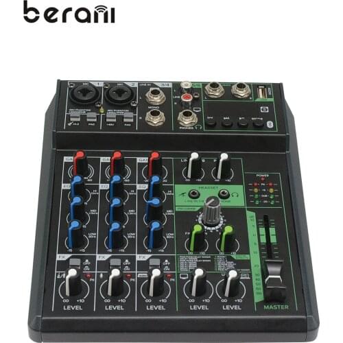 New design portable 4ch usb broadcast audio mixer audio console