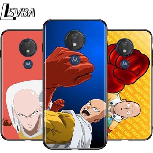 One punch man for Motorola G9 G8 G E7 E6 One Play Marco Hyper Fusion Stylus Power Edge Plus Black Phone Case