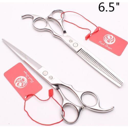 6.5inch 18.5cm Purple Dragon Hairdressing Scissors Cutting Scissors Thinning Shears Professional Hair Scissors Set of Tool Z1006