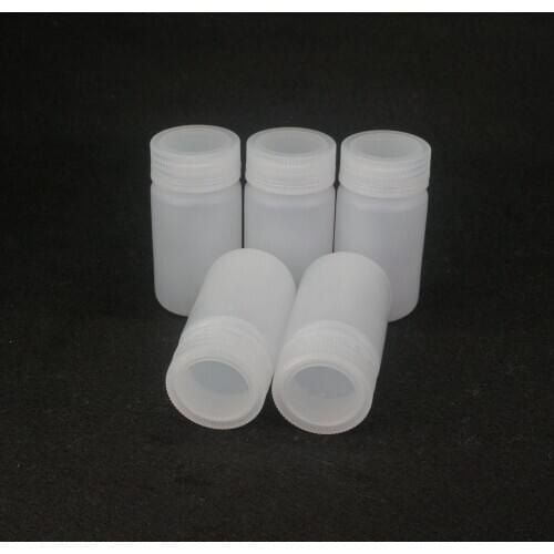Lot5 125ml White PP Plastic Cylindrical Chemical Container Reagent Bottle