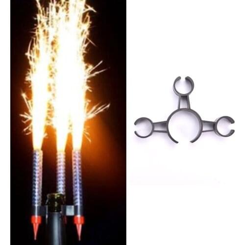 Single Champagne Bottle Birthday Candle Sparkler Firework Safety Ice Fountain Plastic Clip Holder Night Club Cake Party Wedding