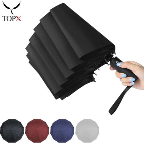 Fully Automatic Strong Wind Resistant 12K Umbrella Women 3-fold Portable Umbrella Long Handle Mens Business Gift Umbrella
