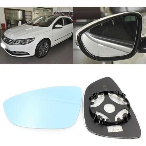 Blue mirror For Volkswagen CC 2010-2016 Side View Door Mirror Blue Glass With Base Heated turn single lamp