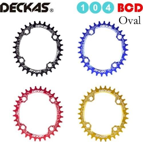 Deckas 104BCD Oval Narrow Wide Chainring MTB Mountain Bicycle 32T 34T 36T 38T Crown Crankset Single Tooth Plate Parts 104 BCD
