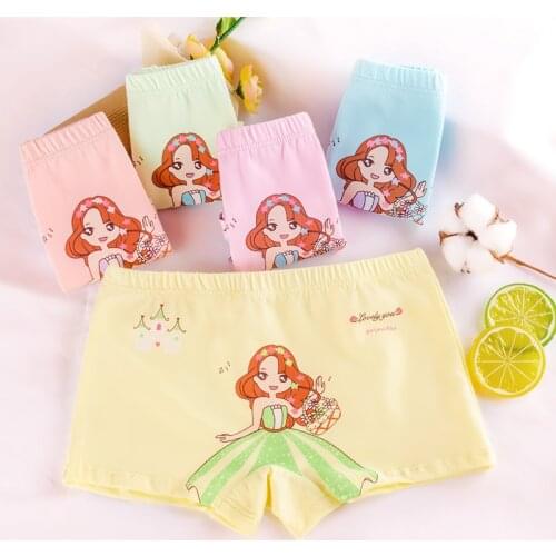 Kids Girl Underpants Boxer Briefs Youth Students Underwear Cotton Big Girl Panty Children Princess Shorts Young Panties 5pcs