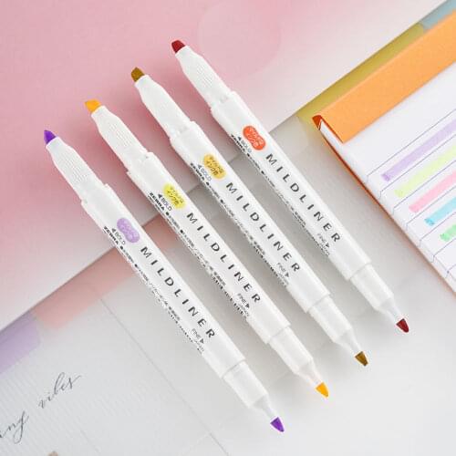 Zebra Mildliner Liner Double Headed Highlighter Pen Hook Pen Cute Art Mark Pen Zebra Mildliner Japanese Stationery Art Supplies