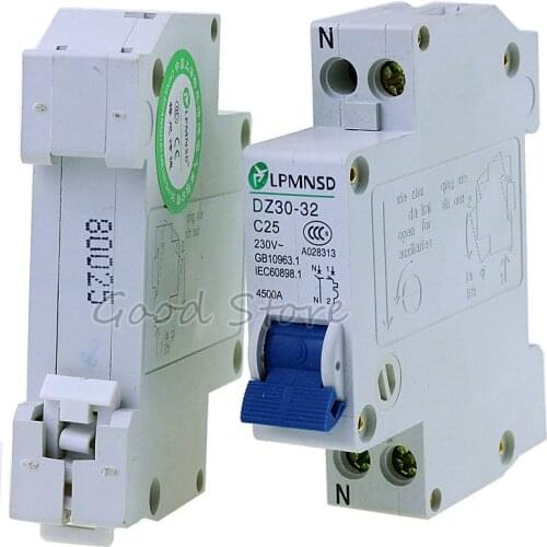 1PCS DPN DZ30-32 1P+N 25A 220V 230V 50HZ 60HZ Mini Circuit breaker DIN RAIL RCBO FREE SHIPPING RCCB