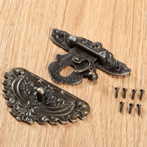 1pc Vintage Decor Latches Suitcase Buckle Hasp Antique Jewelry Box Gift Box Wooden Wine Cases Hasps Latch