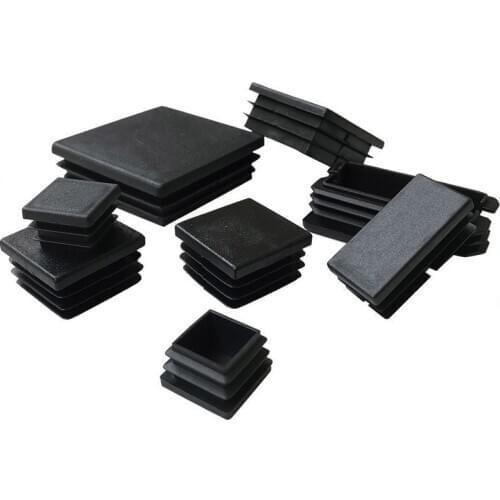 10Pcs Black Plastic Steel rectangular pipe plug Furniture Leg plug Anti Slip Feet Protector Pad Plastic square tube cap plug