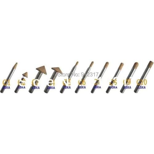 10pcs/pack C series 6mm/8mm melt diamond stone cutters/diamond engraving bits for marble,granite,glass