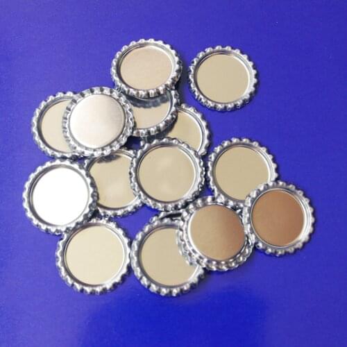 1100 pcs/lot Double Side Sliver Colored Fattened Chrome Bottle Caps For Jewelry accessories Without Hole