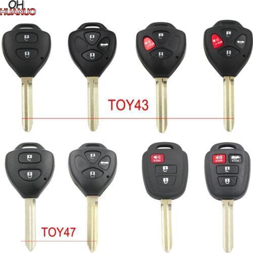 2/3/4 Buttons Remote Blank Key Fob Shell Case TOY47 TOY43 Uncut Blade for Toyota